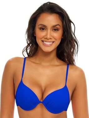NWT H2OH Colours Women's True Blue Padded Swim Top sz L